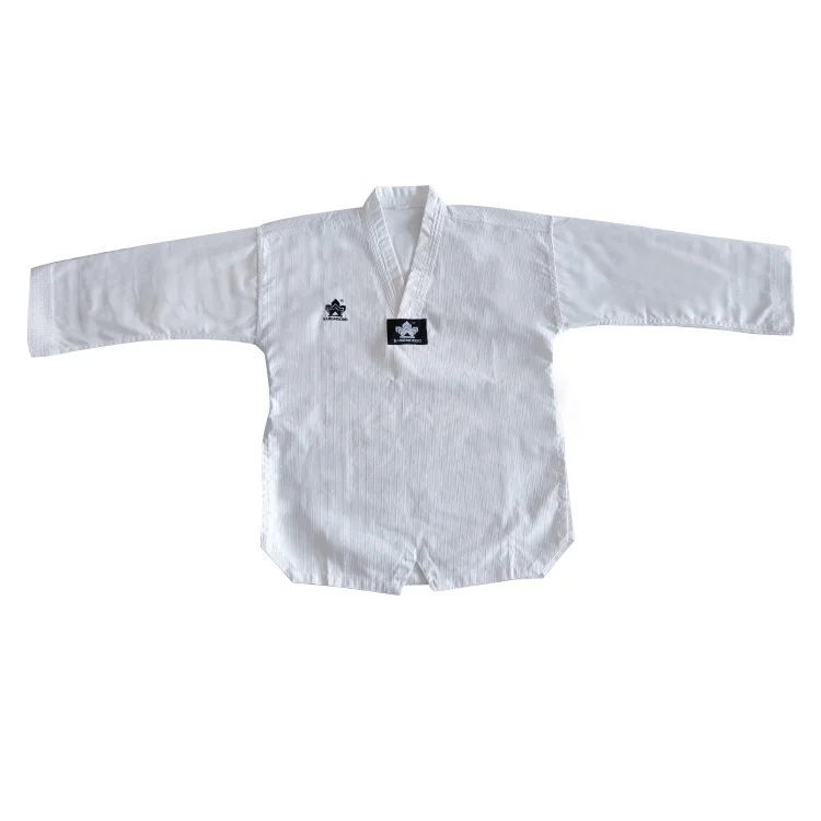 

Wholesale white acm fabric tkd uniform martial arts training clothes taekwondo dobok uniforms