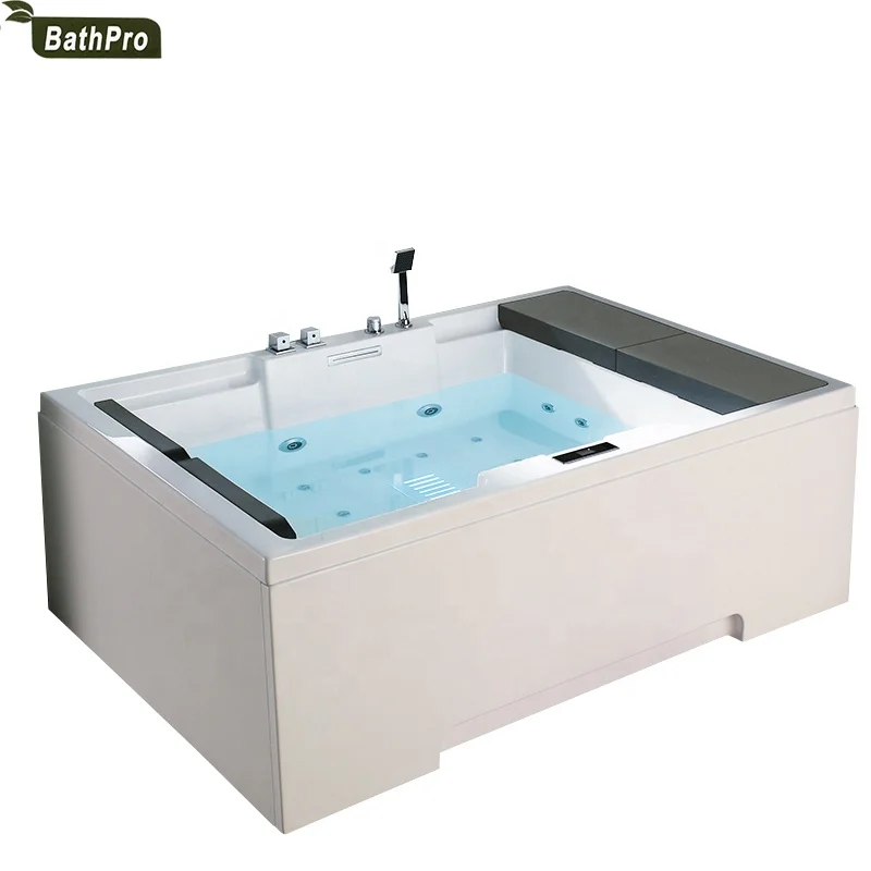 Underground Type 180cm Bath Tub Whirlpool Massage Acrylic Bathtub with LED light