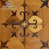 Customized Laminate Teak Parquet Flooring Design 12x12 Marquetry Wood Inlay For Project