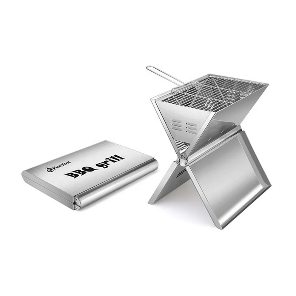 

portable stainless steel folding charcoal bbq grill portable