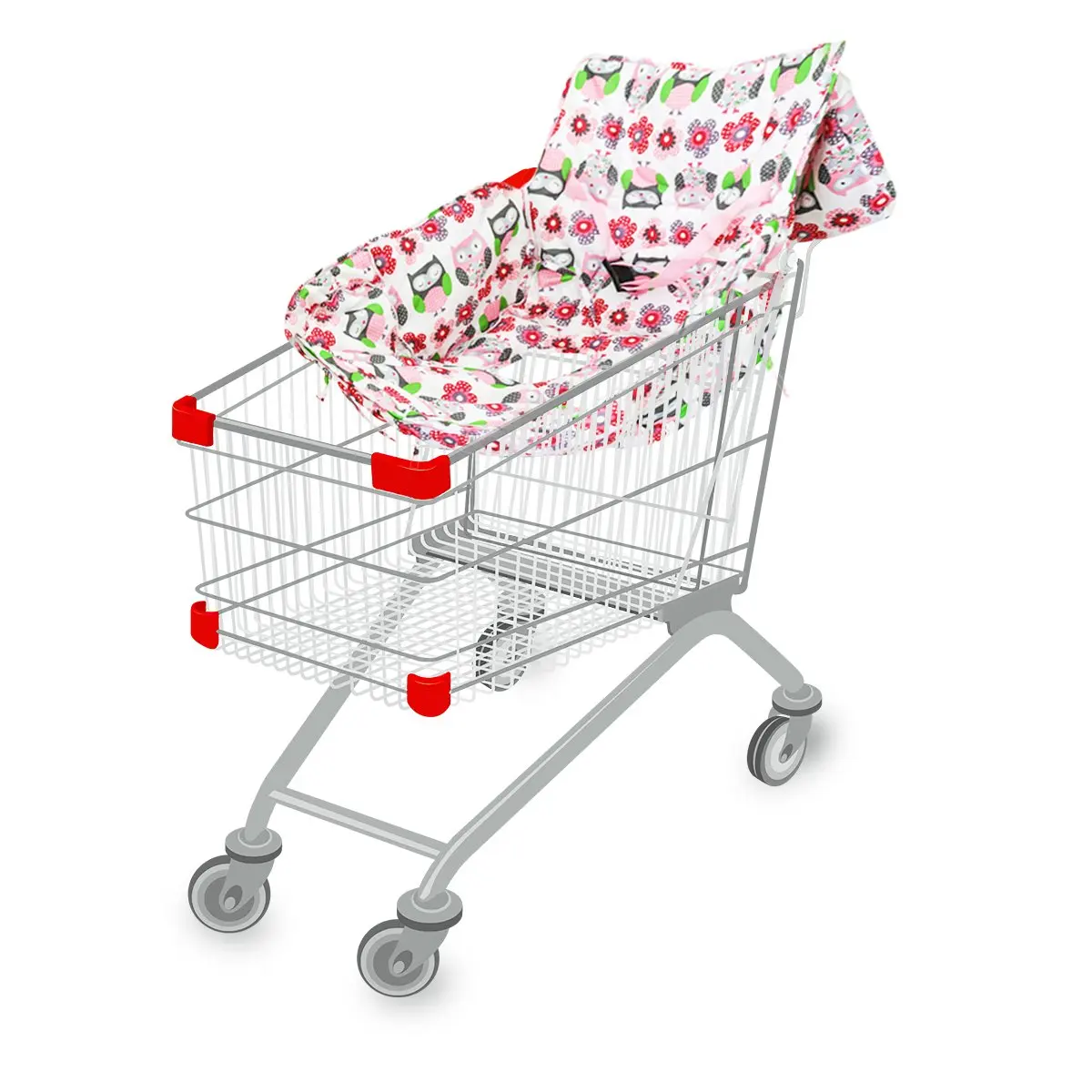 Twin Double Shopping Cart Cover for Baby Siblings 4 Leg Holes High Chair Trolley Pad Extra-Large Size,Blue