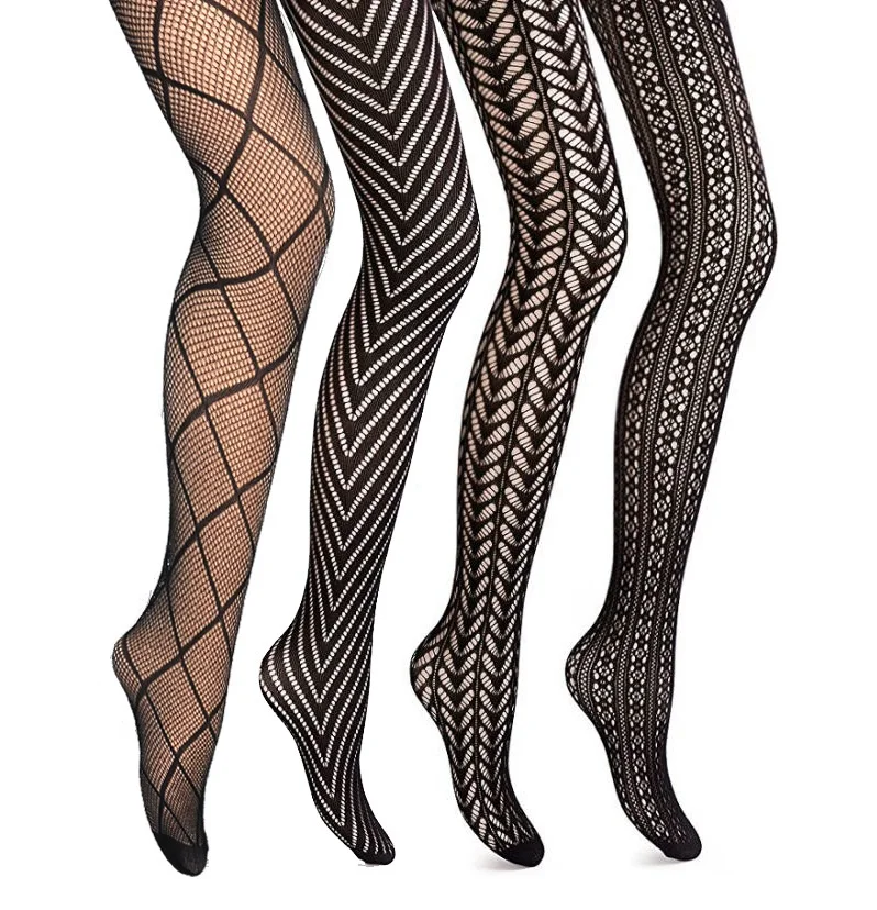 

Fishnet Tights Panty Hose Women's Lace Stockings Pantyhose Extended Sizes, Black or custom color