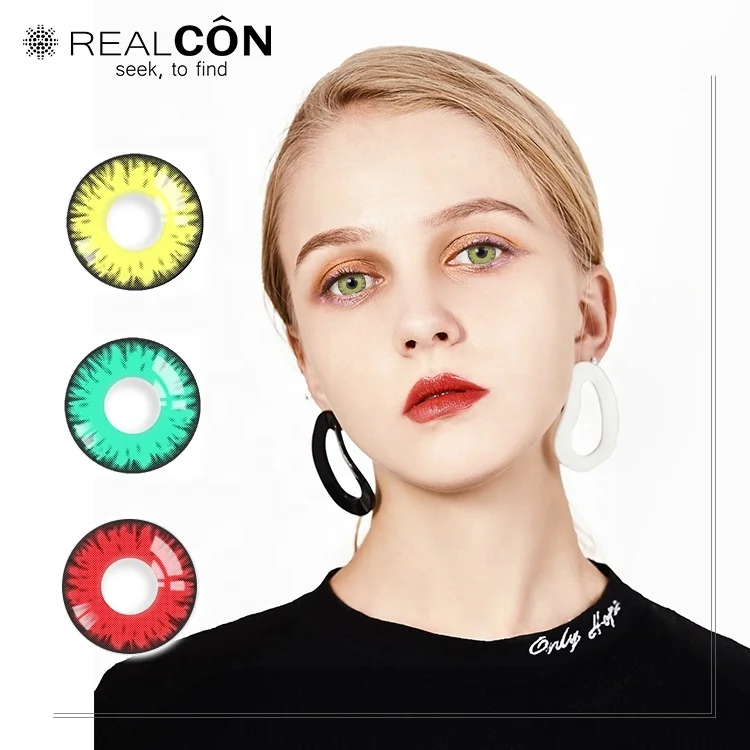 

Realcon Wholesale Beautiful Soft Cosplay Radiant Colored Lentes De Contacto, 9 colors