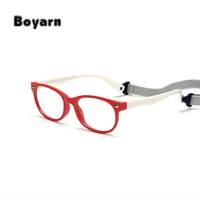 

Boyarn Brand Child Glasses Frame With Lanyard TR90 Flexible Safe Eyewear Myopia Prescription Optical Frames Eyeglasses 8144