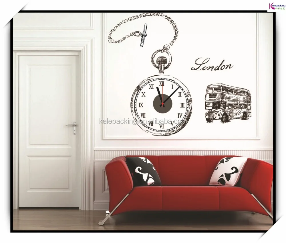 Non Toxic Safety Removable Bedroom Wall Sticker Kids Bedroom Decorative Big Handmade Wall Clock Buy Handmade Wall Clocks Wall Sticker