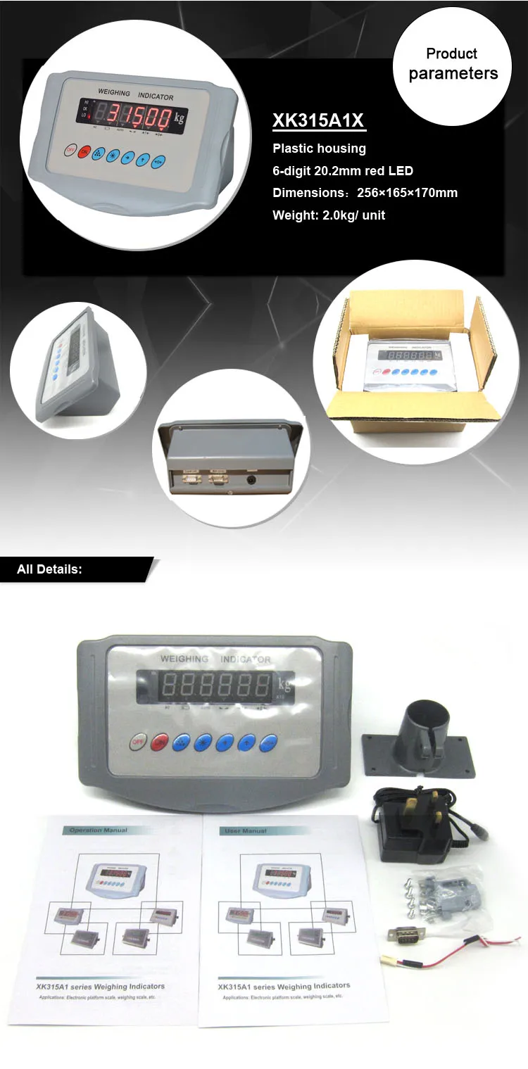 RS232 4-20mA counting scale digital weight indicator with battery