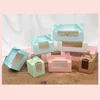 Customized Printed Portable Bakery/Cake/Cookies/Cheese Packing Box with Clear Pvc Window