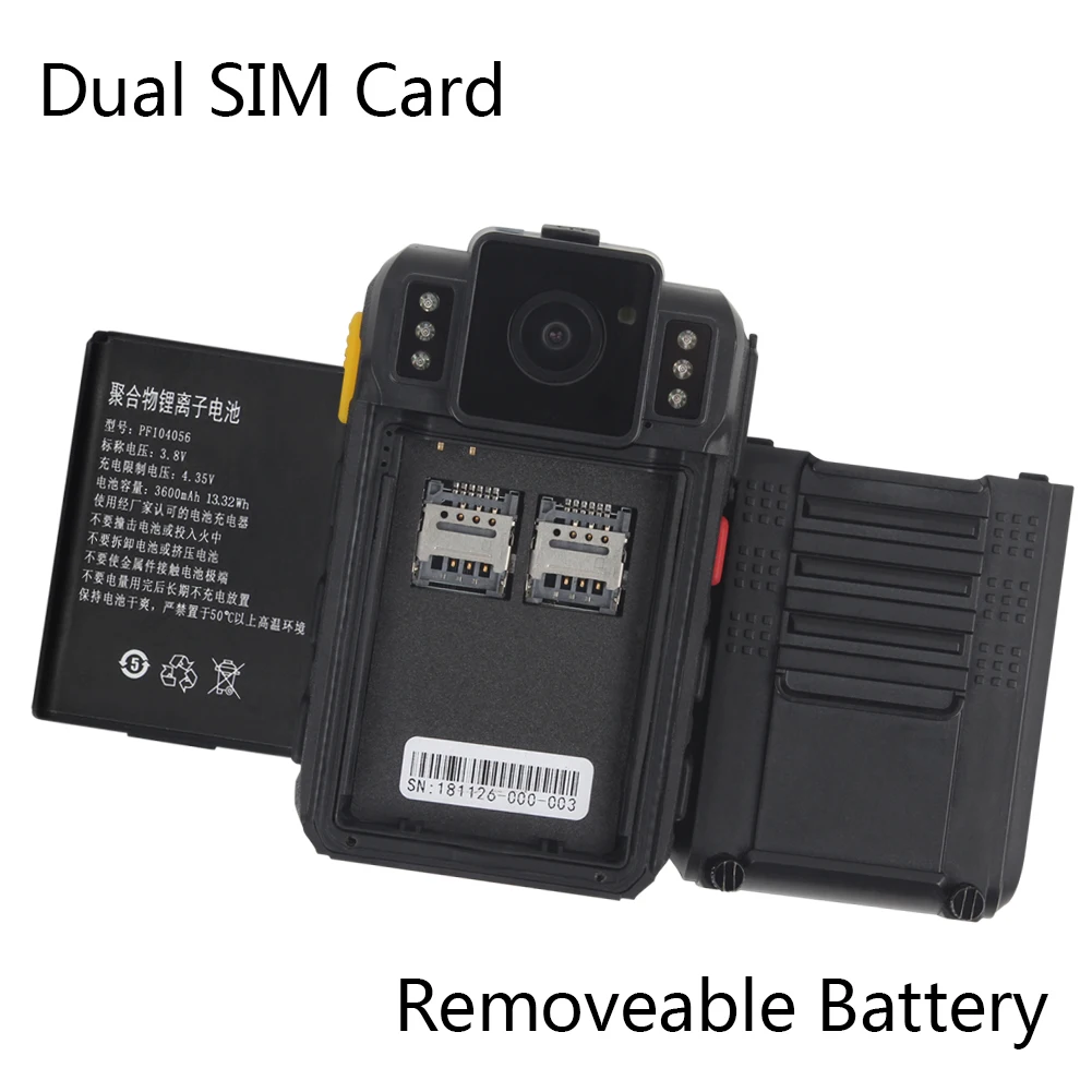 
W8 4G Hot selling Real-time Video Transmission Factory Supplying Remote Control Police Body Worn Camera 