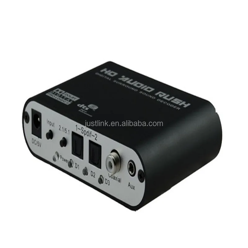 

Wholesale factory supply AC3 DTS Digital Surround Sound decoder 5.1 Digital to Analog Audio Decoder Converter, Black