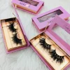 Best vendor 25mm box custom private lash label long lashes 3d mink eyelashes rose gold lash