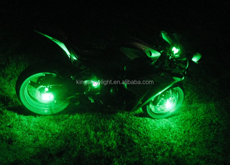 4*Pod RGB LED Motorcycle Wheel Lighting Custom Rim Glow Pod Accent Sport Bike Rt with Remote controller