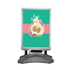 lighting snap frame poster stand advertising sidewalk sign with movable wheels