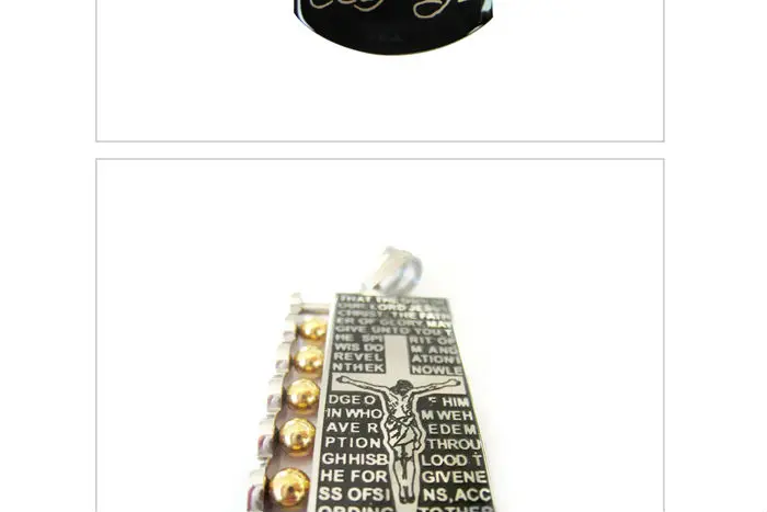 Hollow engraved rectangle customize logo necklace