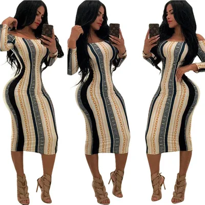 

2019 Fashion Women Long Sleeve Bodycon Casual Party Evening Cocktail Mini Club Dress, As show