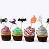 Halloween Cake Cupcake Toppers Picks Mini Pumpkin Spider Ghost Hat Bats for Cupcake Dish Decoration