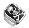 Cool Men's Jewelry Stainless Steel Mens Skull Onyx Ring