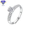 Popular Wholesale 18K Solid AU750 White Gold Female Zircon Stones Engagement Ring