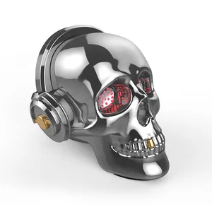 Skull Speaker Dazzling Fire LED Portable Bluetooth Stereo