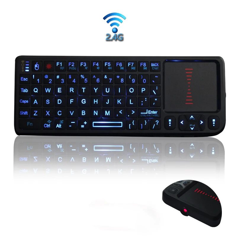 

SUNGI T11 2.4G Wireless Mini Keyboard Touchpad Backlit Laser Projection Keyboard Remote Control for Android Tv Box / Projector