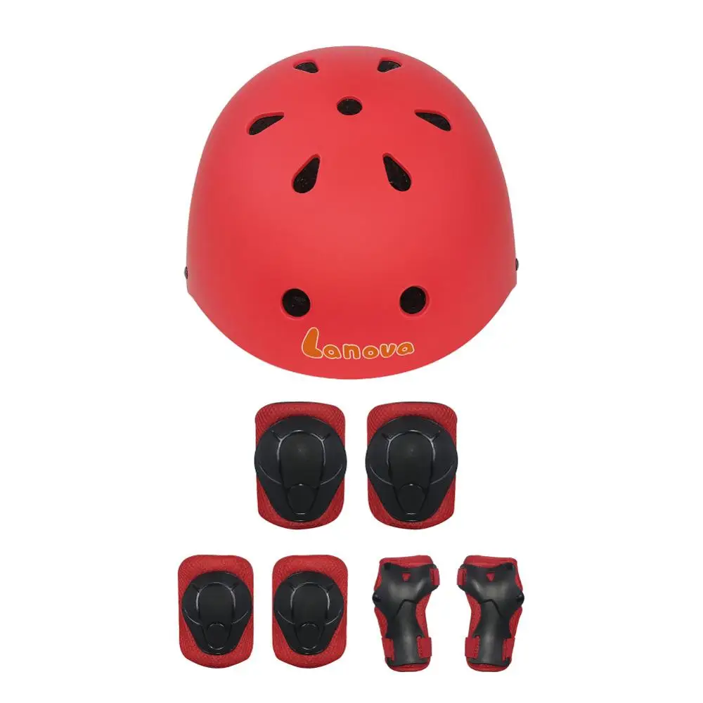 

Best Sell 3-8 years old kids Skating Helmet Protector Gear 7 sets, Red blue yellow black pink