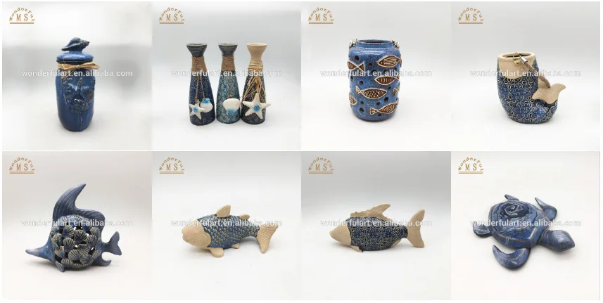 Seaside decoration Ceramic turtle sculpture blue Decorative Porcelain Tortoise Craft home and hotel decorative wll plaque animal