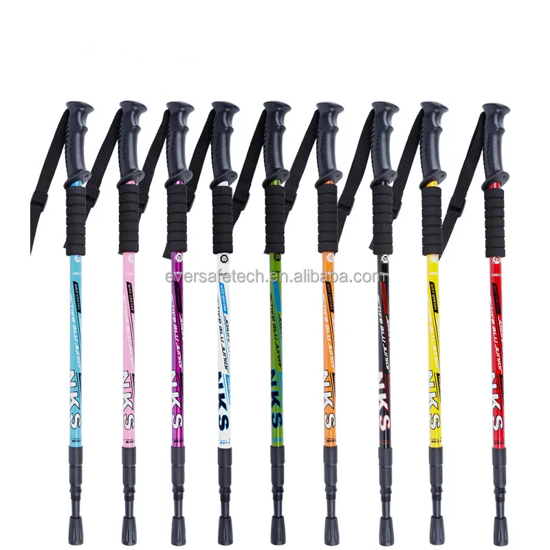 

Anti Shock Hiking / Walking / Trekking Trail Poles Flexible Walking Sticks, Black, blue hiking stick