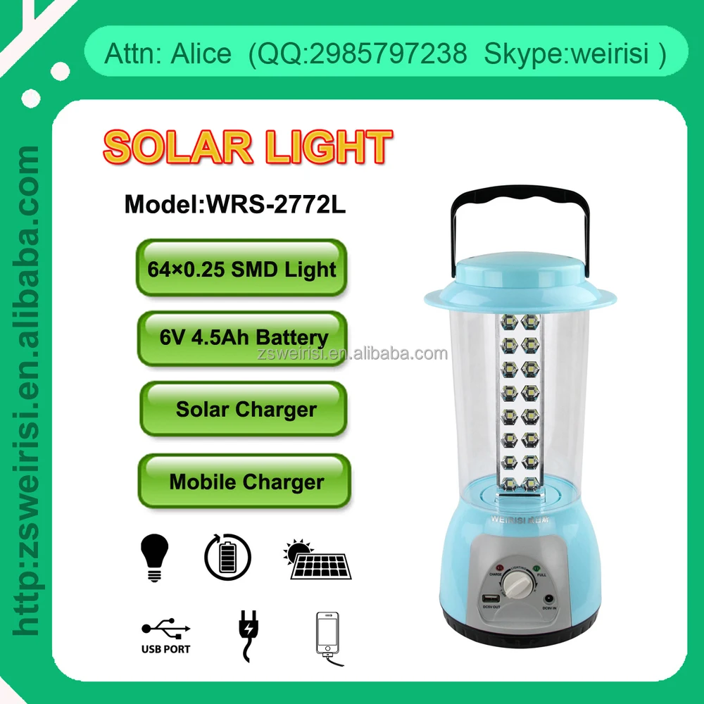 
Indoor Wall Mounted Emergency Rechargeable 144pcs SMD Portable Lantern (WRS-8019S) 