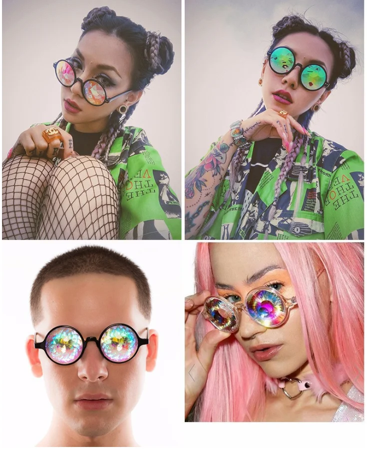 Disco Psychedelic Kaleidoscope Sunglasses 4d