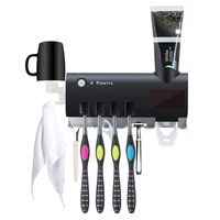 

Puretta UV led toothbrush sterilizer antibacterial toothbrush holder bathroom automatic toothpaste dispenser