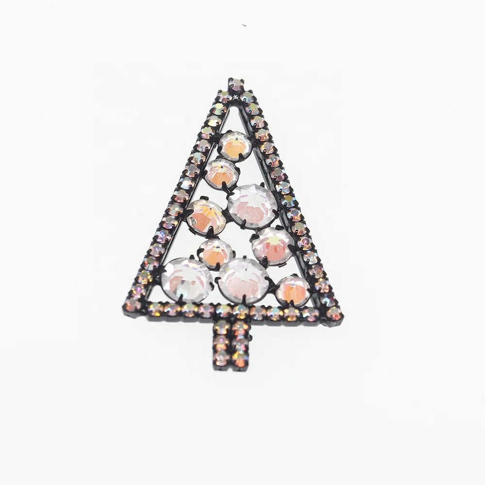 

Fashion rhinestone Christmas tree brooch For Women Men Gift Brooch, Black