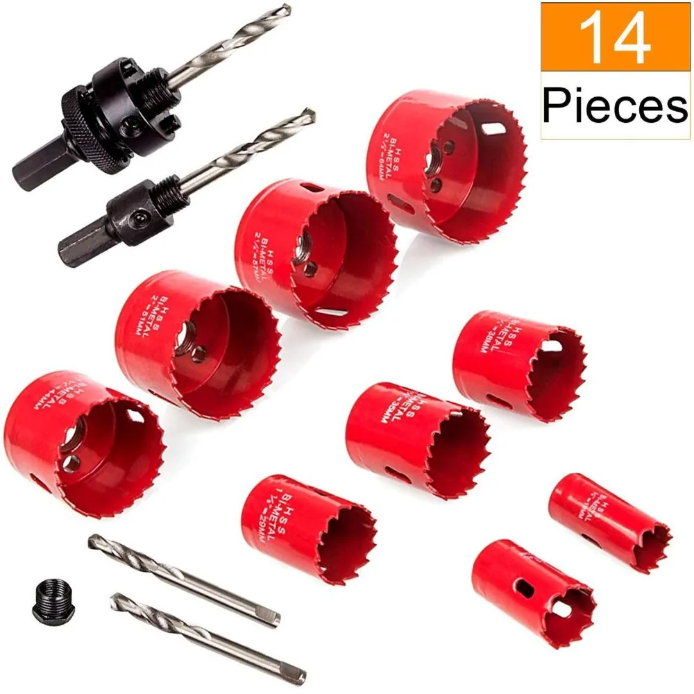 Hole Saw Kit 3/4"2 1/2" Diamond Concrete Tile Hss Bimetal Hole Saw