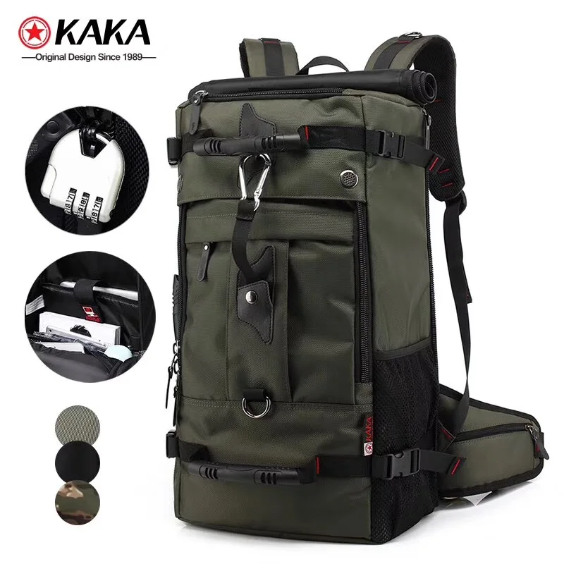 

kaka large capacity outdoor luggage mountain camping mountaineering travelling hiking backpack, Black;green;camouflage;or any color you like