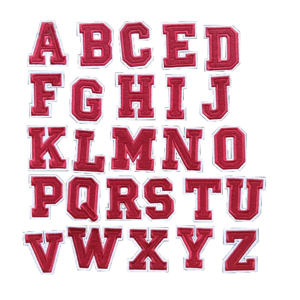 

Top quality alphabet 26 kind letters hot melt adhesive applique embroidery patch stripes DIY clothing accessory, N/a