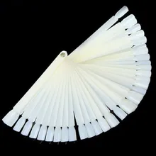new False White Nail Art Tips Board Sticks Polish Display Fan Practice Tool 50pcs/set