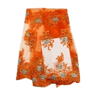 Water soluble net swiss voile high quality with crystal white heavy beaded pearl tulle lace fabric