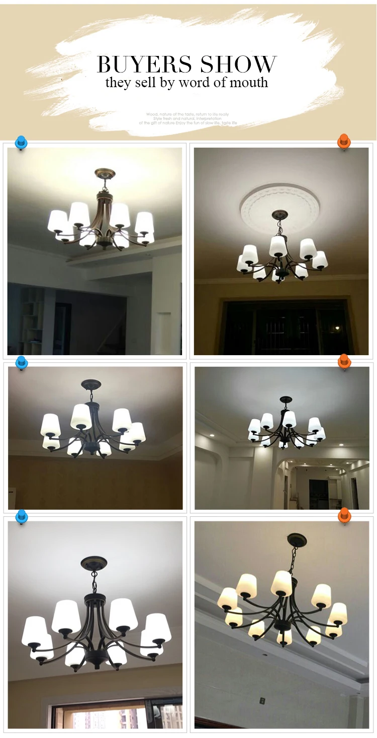 Elegant modern ceiling hanging E27 dining room bedroom lighting chandelier de table classic