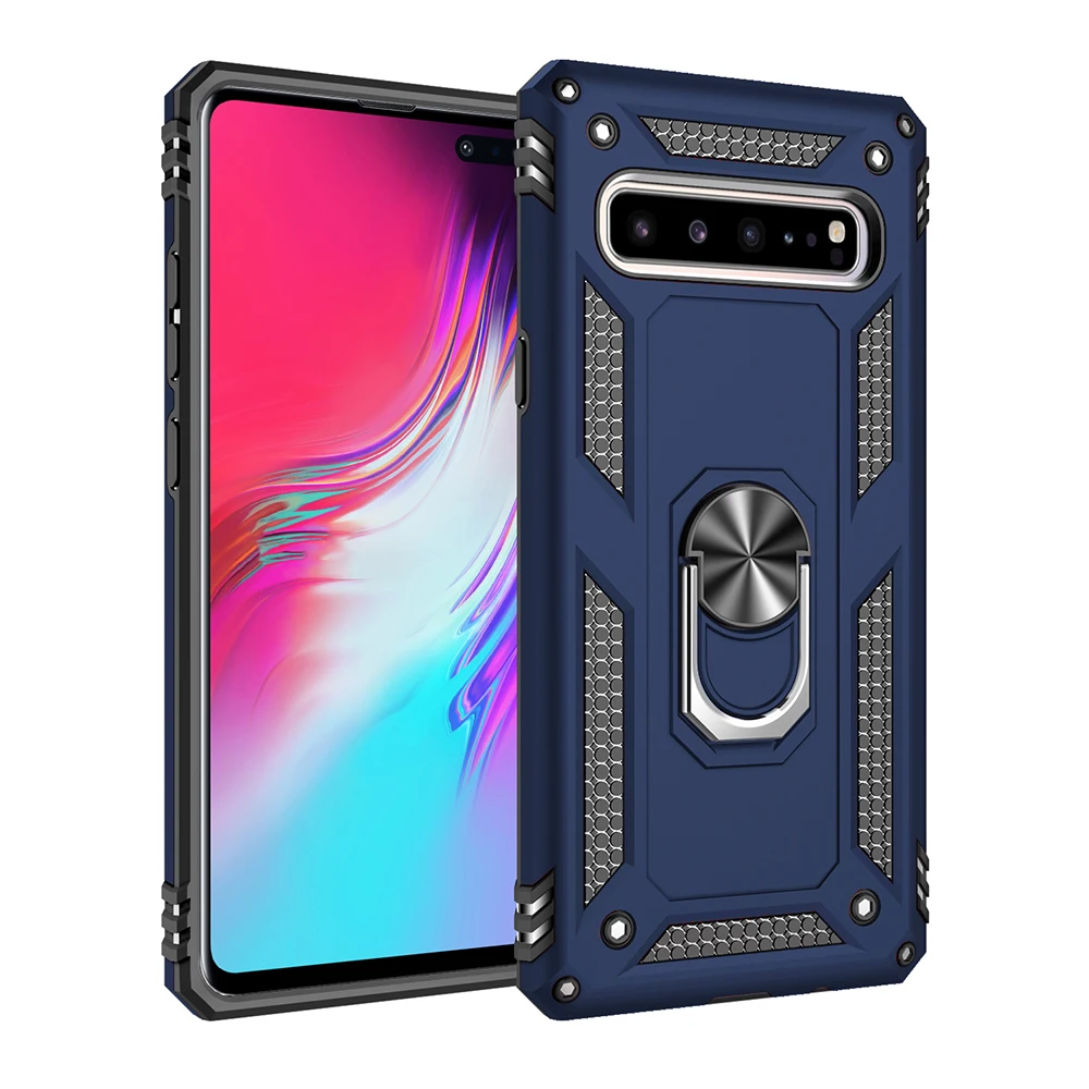 

2019 New Arrivals Shockproof Bracket Ring Holder Car Magnet Armor Case For Samsung Galaxy S10 5G, 6 colors