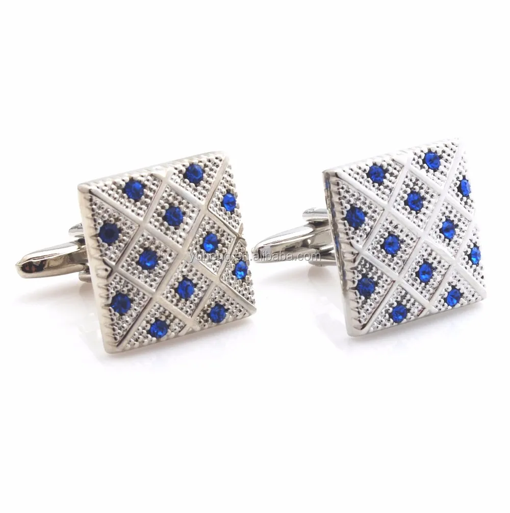 Square Elegent Blue Crystal Cufflinks,Jewelry Cufflinks Buy Hardware