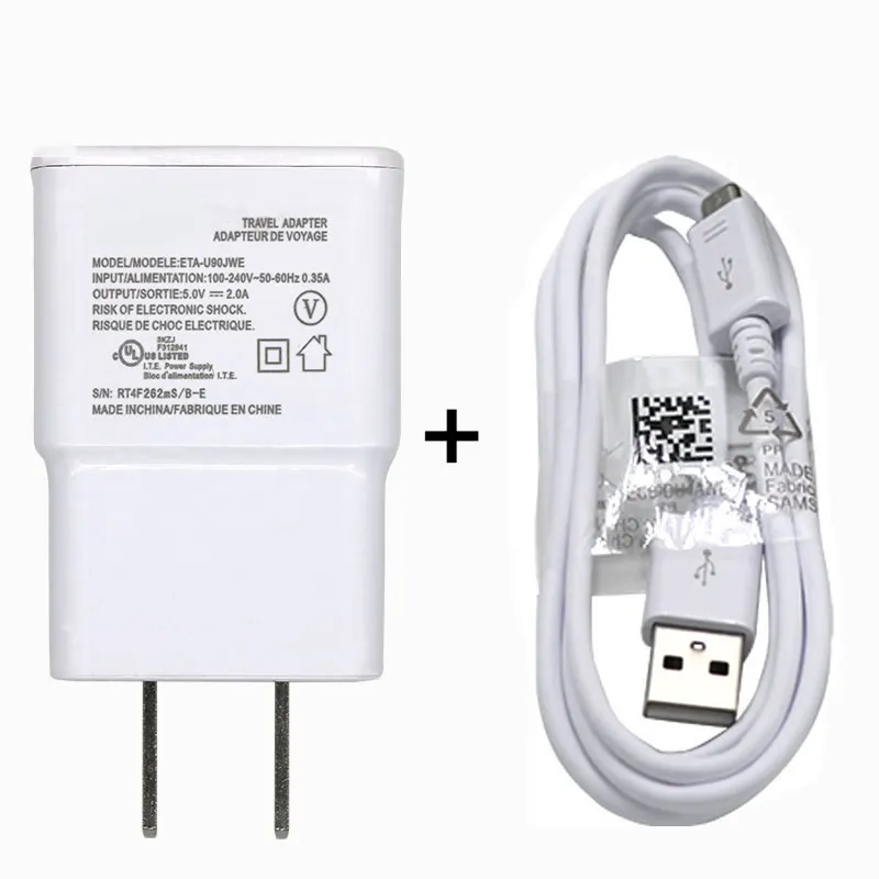 

Wholesale 2 IN 1 US EU Plug 5V 2A Wall Charger PLUS + 3FT Micro USB Data Sync Cable For Samsung Galaxy S3 S4 i9500 S5 i9600