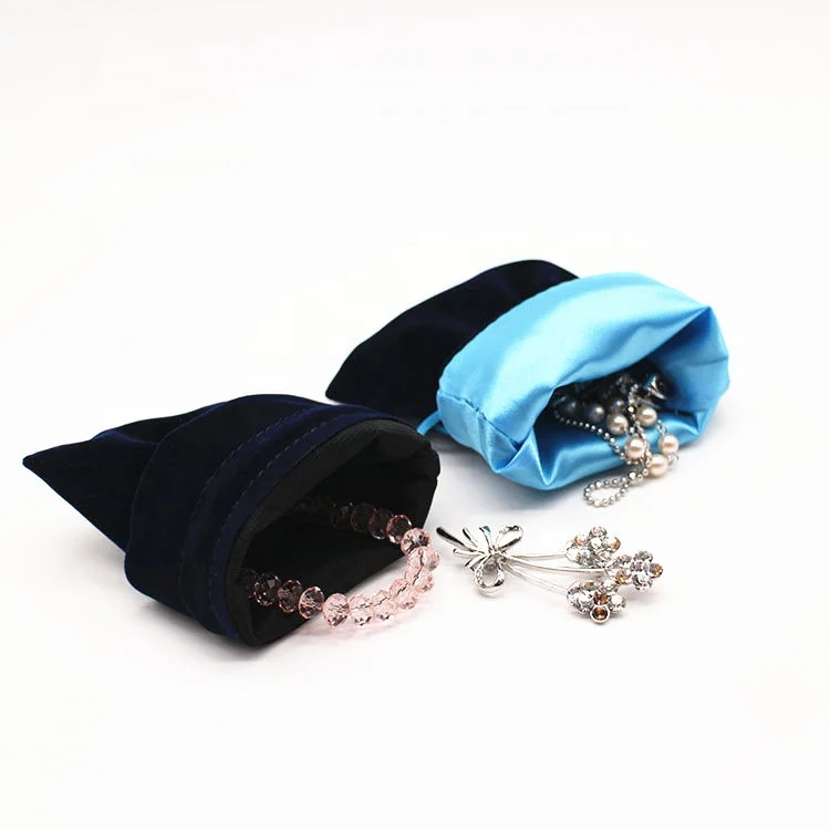 
Customized Satin Lined Velvet Pouches gift velvet pouch jewelry pouch 