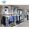 Clothes Store Wood Display Shelf For Clothing Shopfitting With LED Lightbox