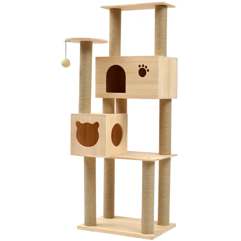 

Deluxe Wooden Outdoor Pet Condo Cat Tree House Furniture For Cat, Picture