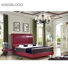 red genuine leather modern bedroom double queen bed sets design furniture