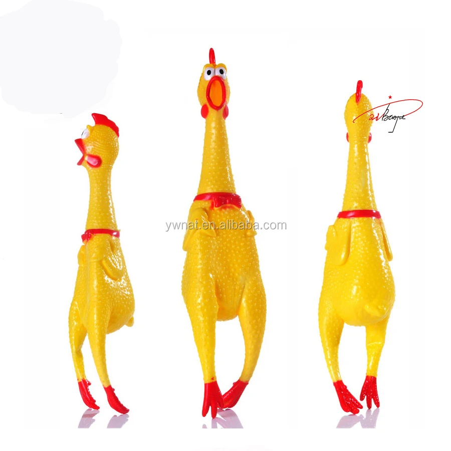 funny Dog Toys Rooster Crows Attract Puppy Dog and Cat Pet Squeak Toys Screaming Rubber Chicken
