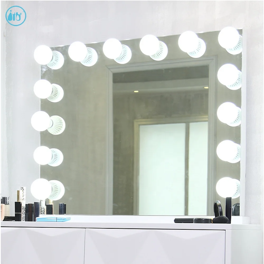 Showgirl 14PCS Light Venetian Glass Hollywood Mirror high-end lighted makeup mirrors for beaty wedding gift salon barber shop