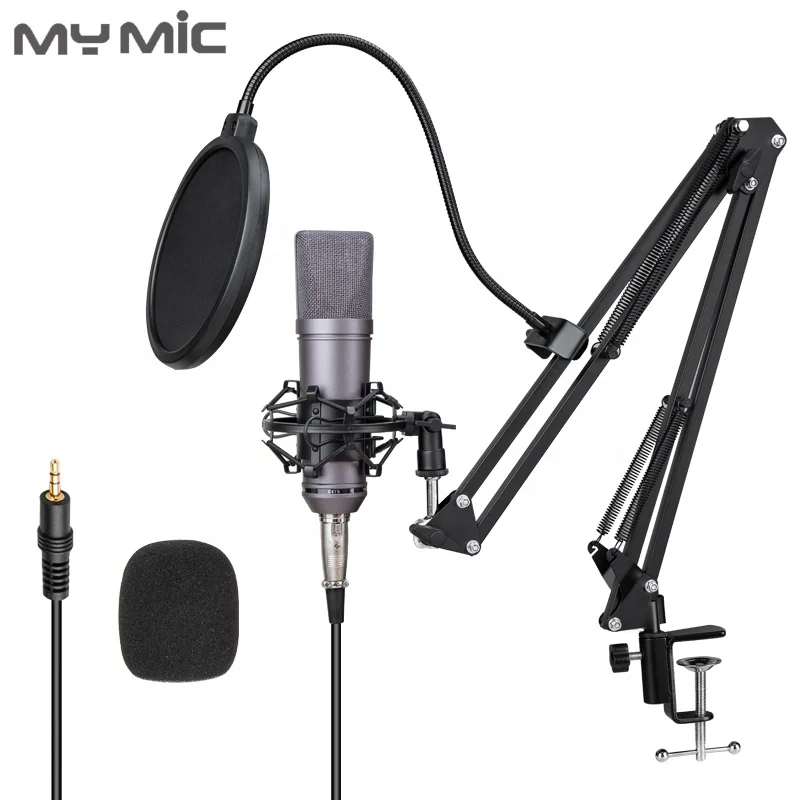 

2019 Hot selling U87PX professional Large Diaphragm studio microphone with Adjustable Arm stand for vocal recording, Purple