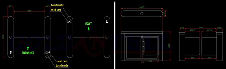 IP54 Rated Swing Barrier Gate with 0.6 Second Sliding Speed and 35-40 Persons/Minute Flow Rate