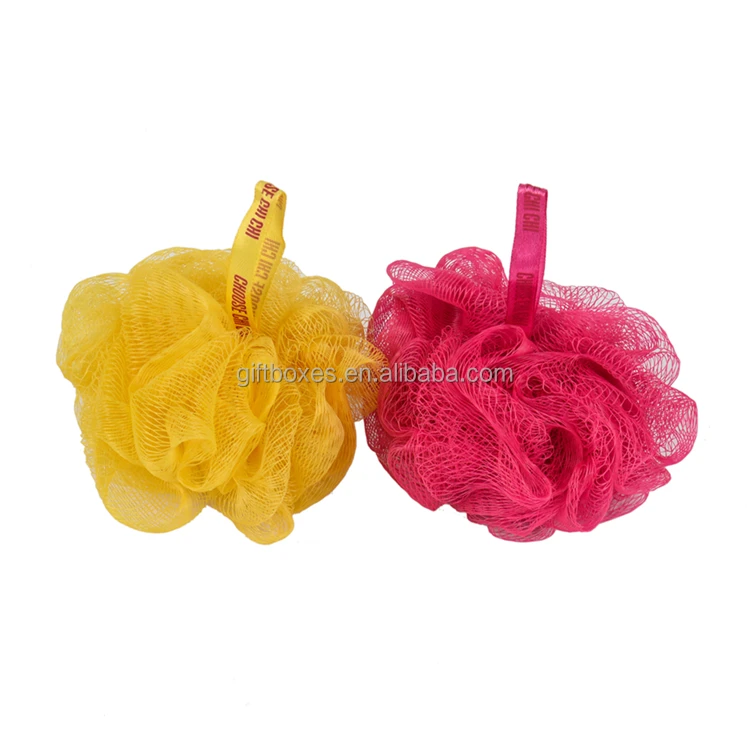 

China Factory Shower Sponge Pouf Mesh Net Bath Loofah, Customized as you like