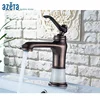New Bronze Tap With Stone Brass Bathroom Faucet Basin Mixer