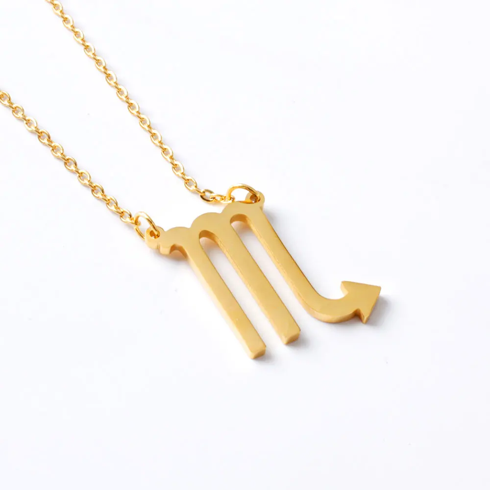 
18K Gold Plated Zodiac Sign Pendant Horoscope Necklace For Women Jewelry 